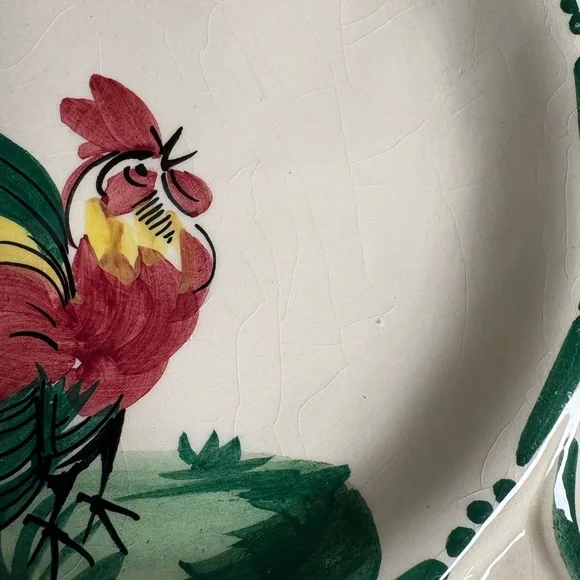 Vintage Rooster Egg Plate, Hand Painted, Italy - Picture 2 of 9